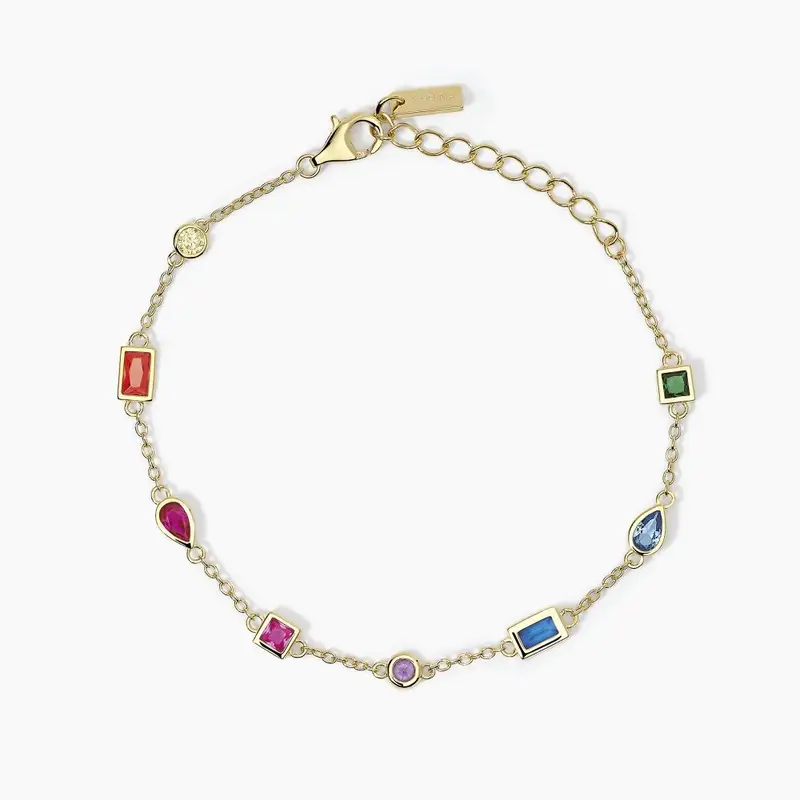 Bracciale Multicolor Con Catena Forzatina Rainbow