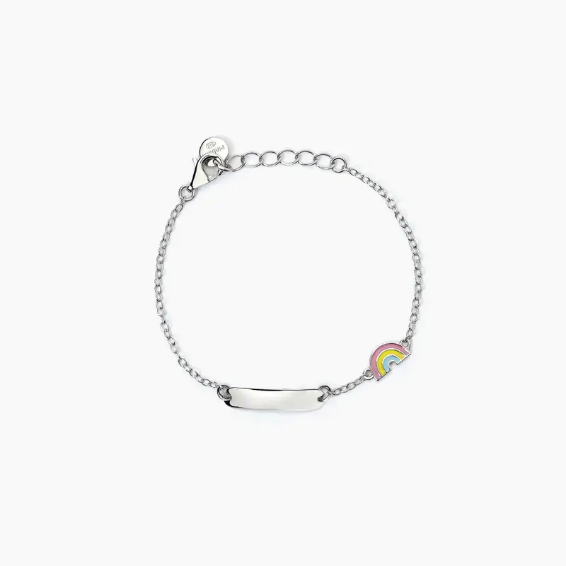 Bracciale Personalizzabile In Argento Con Arcobaleno Rainbow