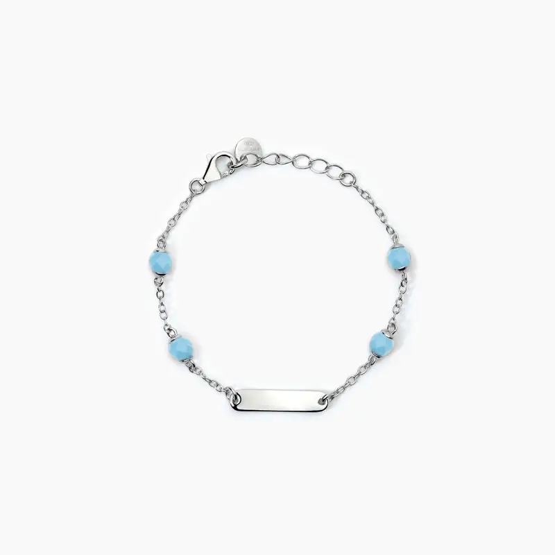 Bracciale Personalizzabile In Argento Con Turchese Baby
