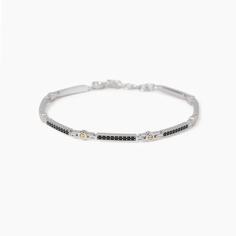 Bracciale Regolabile Con Piastre E Zirconi Tools