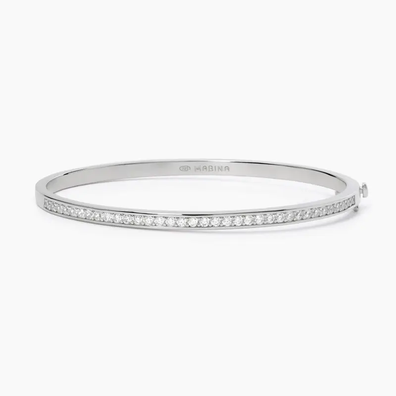 Bracciale Rigido In Argento Con Pietre Lady B
