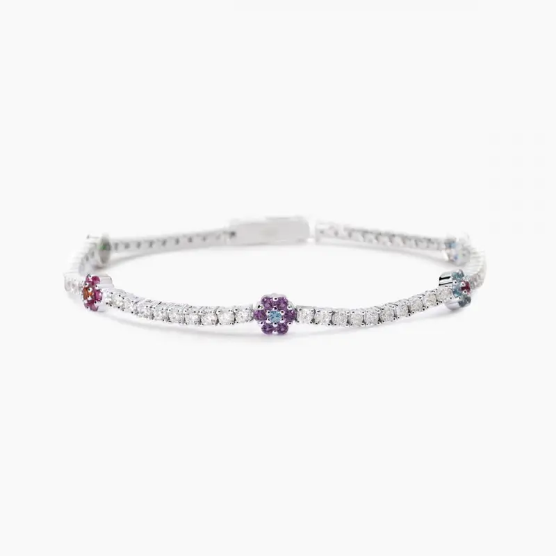 Bracciale Tennis Con Elementi Fiore Fior Fiore