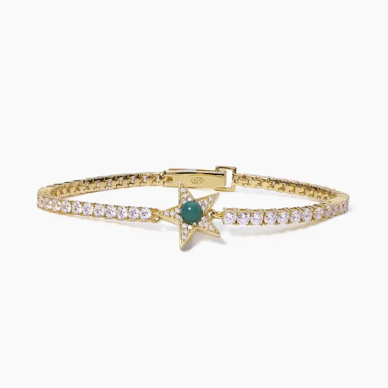 Bracciale Tennis Con Stella Agata Verde Starlet