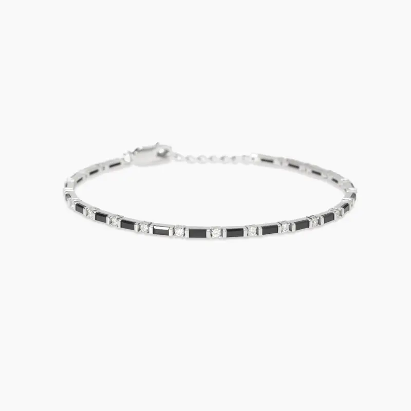 Bracciale Tennis Con Zirconi Bianchi E Neri Trainspotting