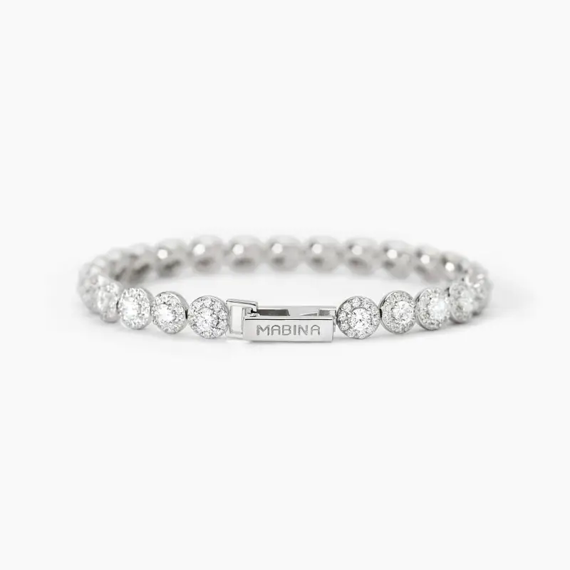 Bracciale Tennis In Argento Con Zirconi Bianchi Milanesienne