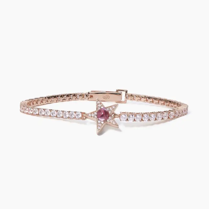 Bracciale Tennis Rosato Con Tormalina Sintetica Starlet