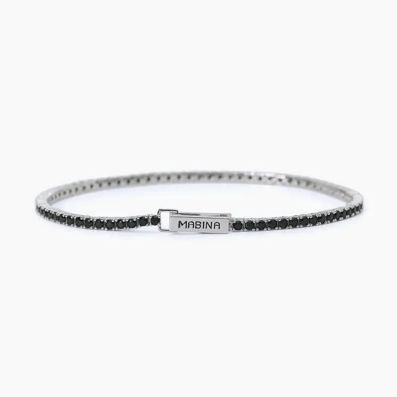 Bracciale Tennis Uomo Con Zirconi Neri Tennis Club