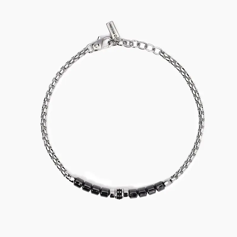 Bracciale Uomo Con Ematite Grigia Ready