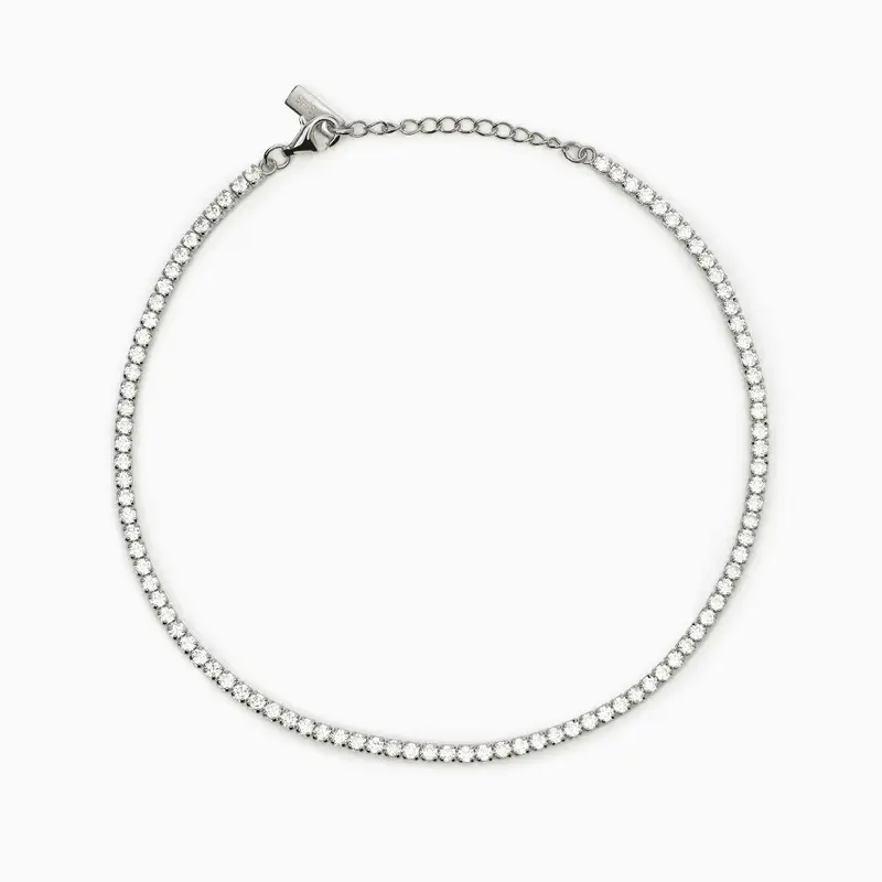 Cavigliera In Argento Con Zirconi Bianchi Mini Tennis