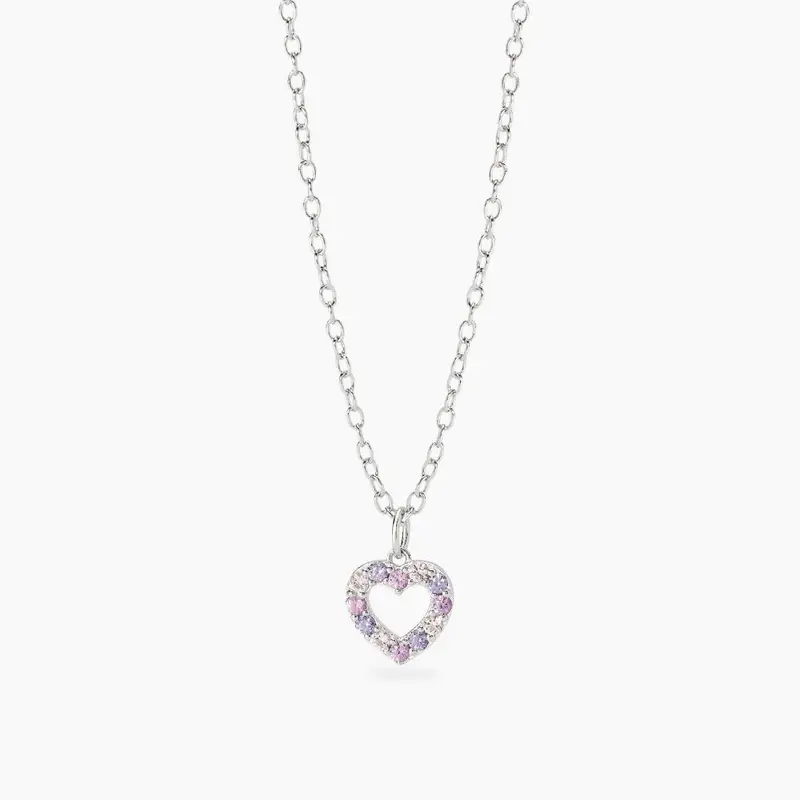Collana Bambina Con Cuore Rosa Amore Grande