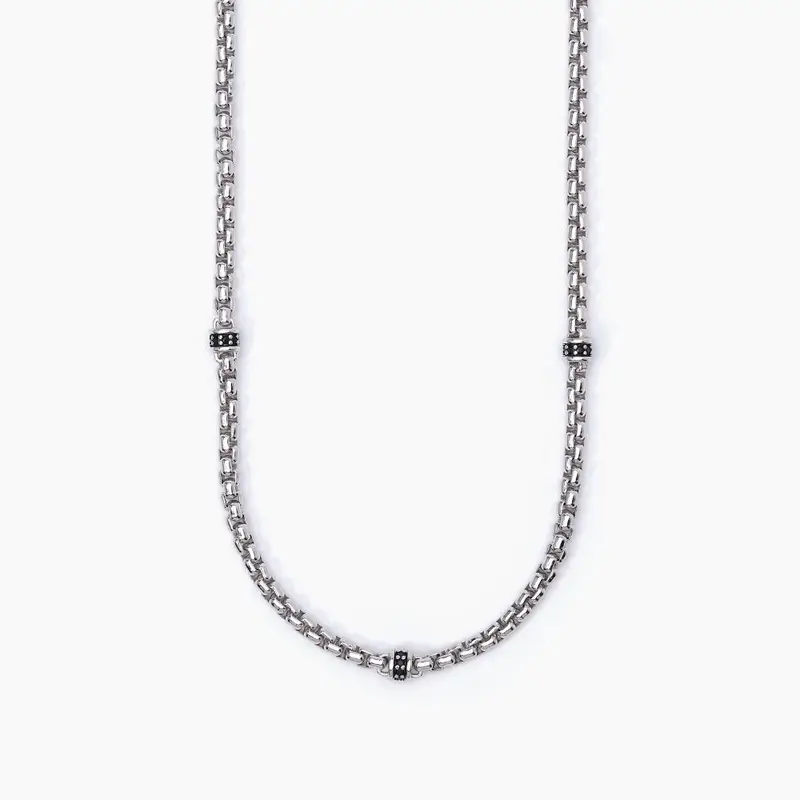 Collana Catena Veneziana E Pietre Nere Montecarlo
