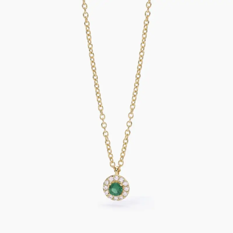 Collana Con Smeraldo Sintetico Milanesienne