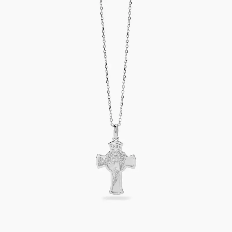 Collana Da Uomo In Argento Con Pendente Croce Sacrum