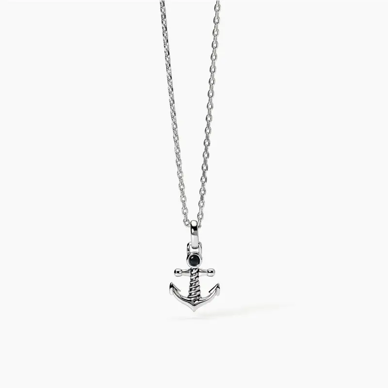 Collana In Argento Con Ancora Navy Rule