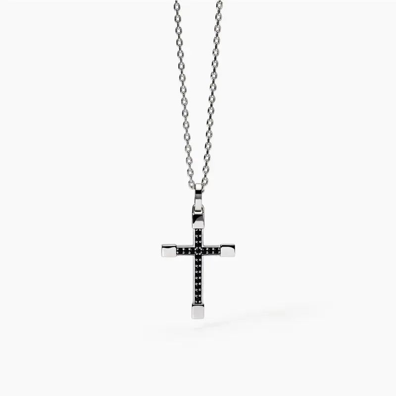 Collana In Argento Con Croce Zirconi Mystical