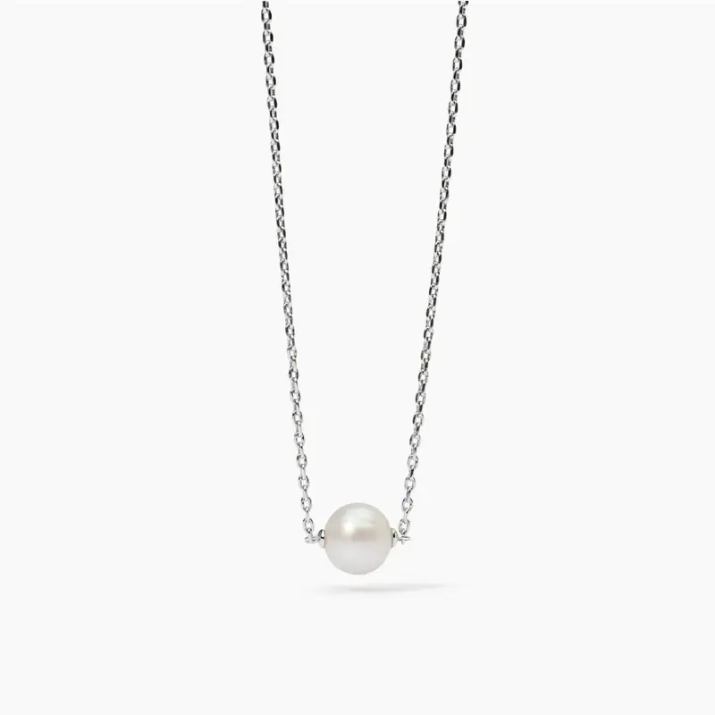 Collana In Argento Con Perla Bianca Unique