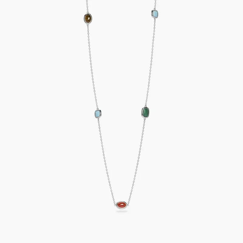 Collana In Argento Con Pietre Multicolor Giulietta