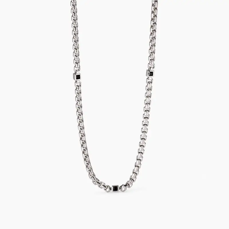 Collana Uomo Con Zirconi Neri People