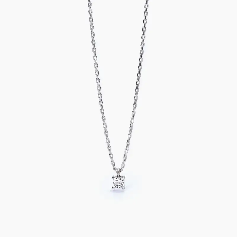 Collana Uomo In Argento Con Zircone Bianco Pendente Punto Di Vista