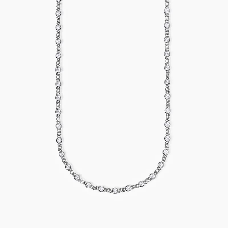 Collana Uomo In Argento Con Zirconi Bianchi Skyline