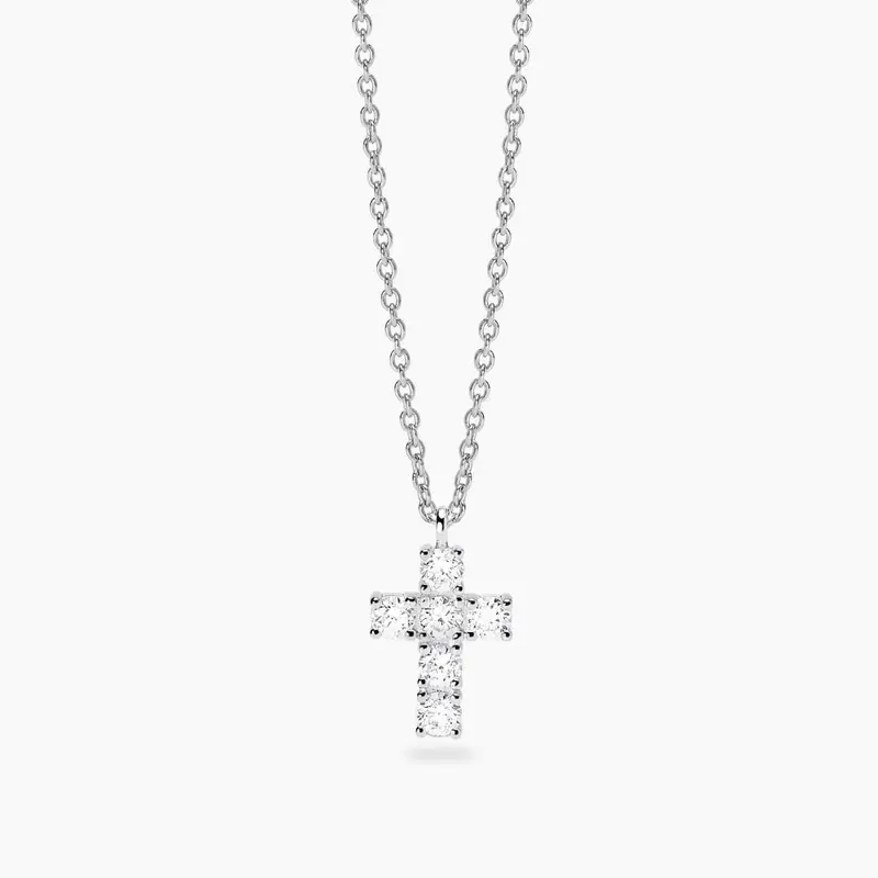 Girocollo Con Croce In Diamanti Lab-grown 0,06 Carati