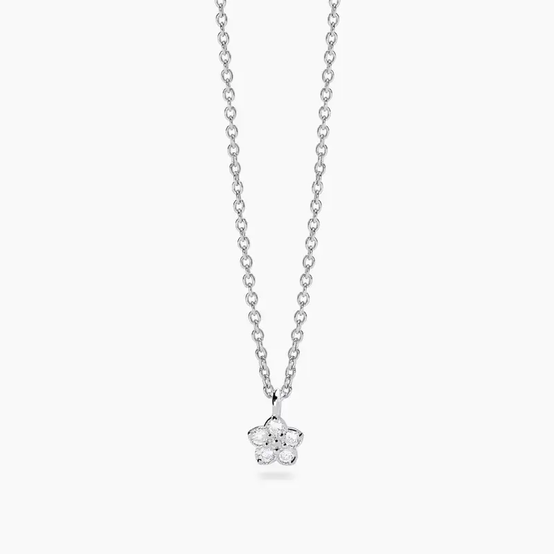 Girocollo Con Fiore In Diamanti Lab-grown 0,016 Carati