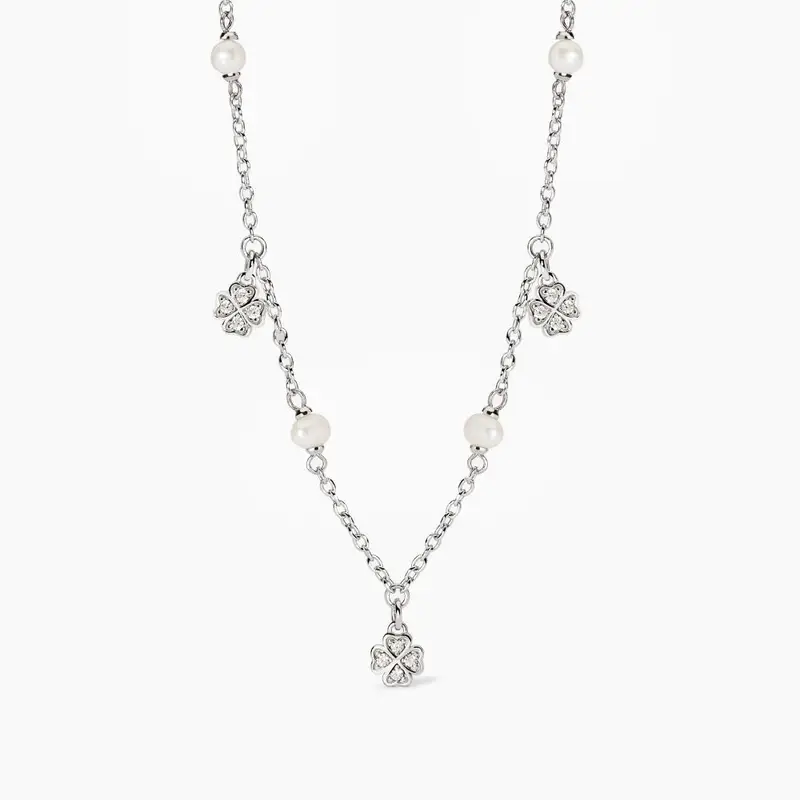 Girocollo Con Perle Coltivate E Quadrifogli Viva La Vida