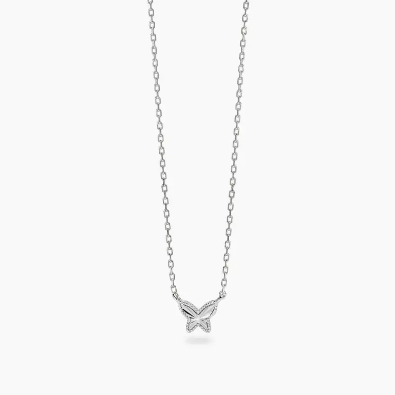 Girocollo In Argento Con Catena Forzatina E Farfalla Voilà