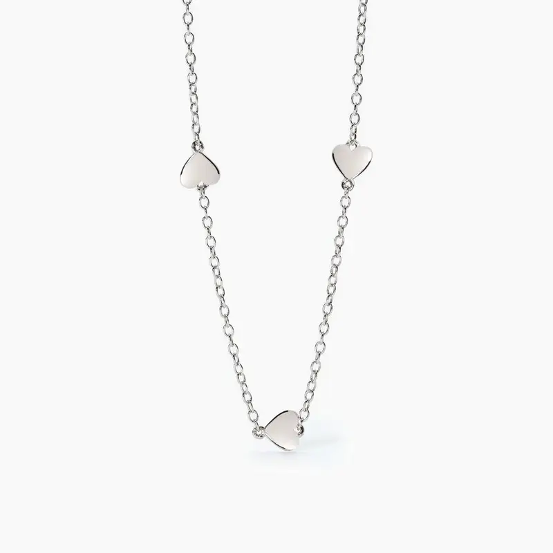 Girocollo In Argento Con Cuoricini Mon Amour