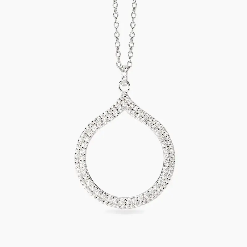Girocollo In Argento Con Pendete Goccia In Zirconi Penelope