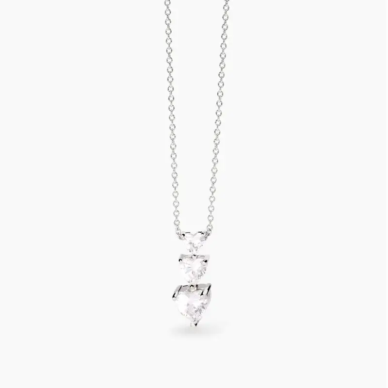 Girocollo In Argento Con Zirconi Cuore Lovely