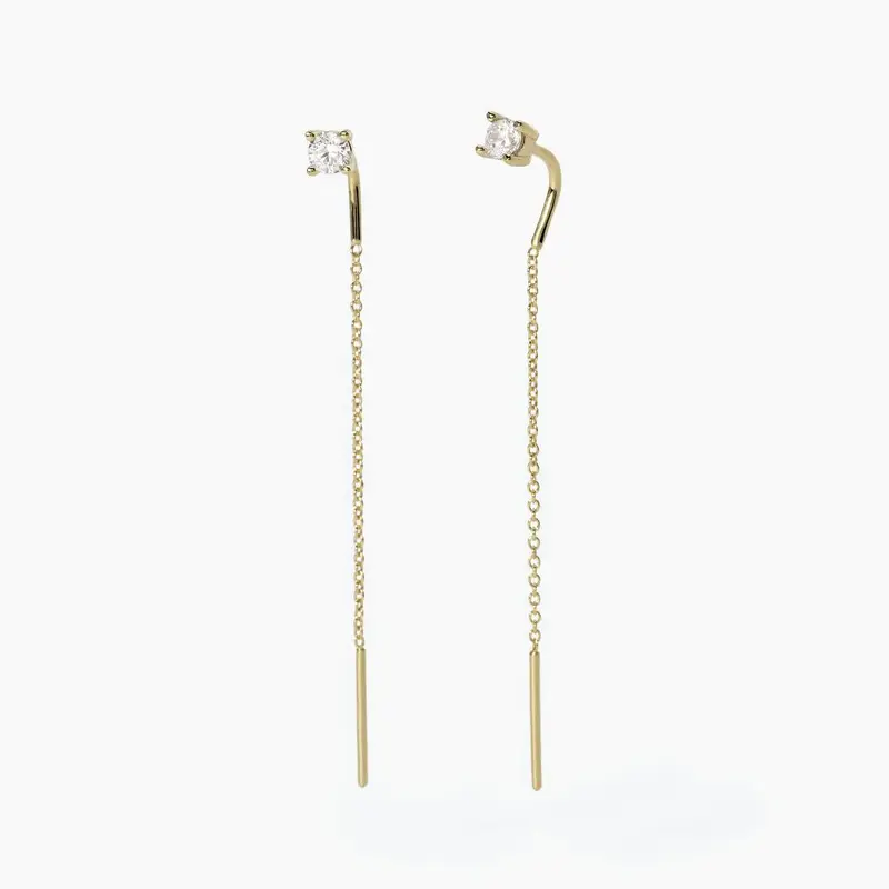 Orecchini In Argento Placcato Oro Con Punto Luce Shiny