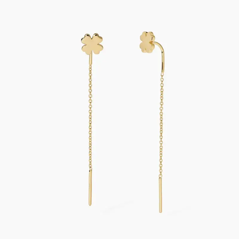 Orecchini Placcati Oro Con Quadrifoglio Shiny