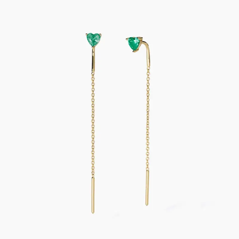 Orecchini Placcati Oro Con Smeraldo Sintetico Sguardo