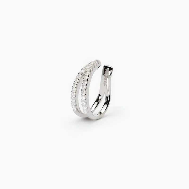 Orecchino Ear Cuff In Argento A Doppio Cerchio Cuffmania