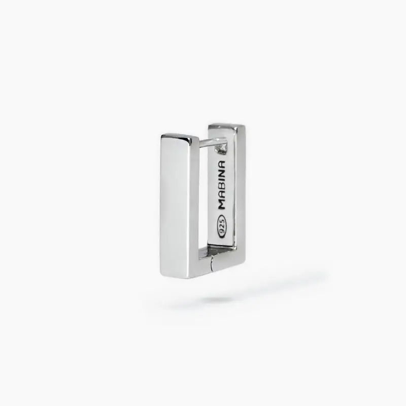 Orecchino Rettangolare In Argento Monomania