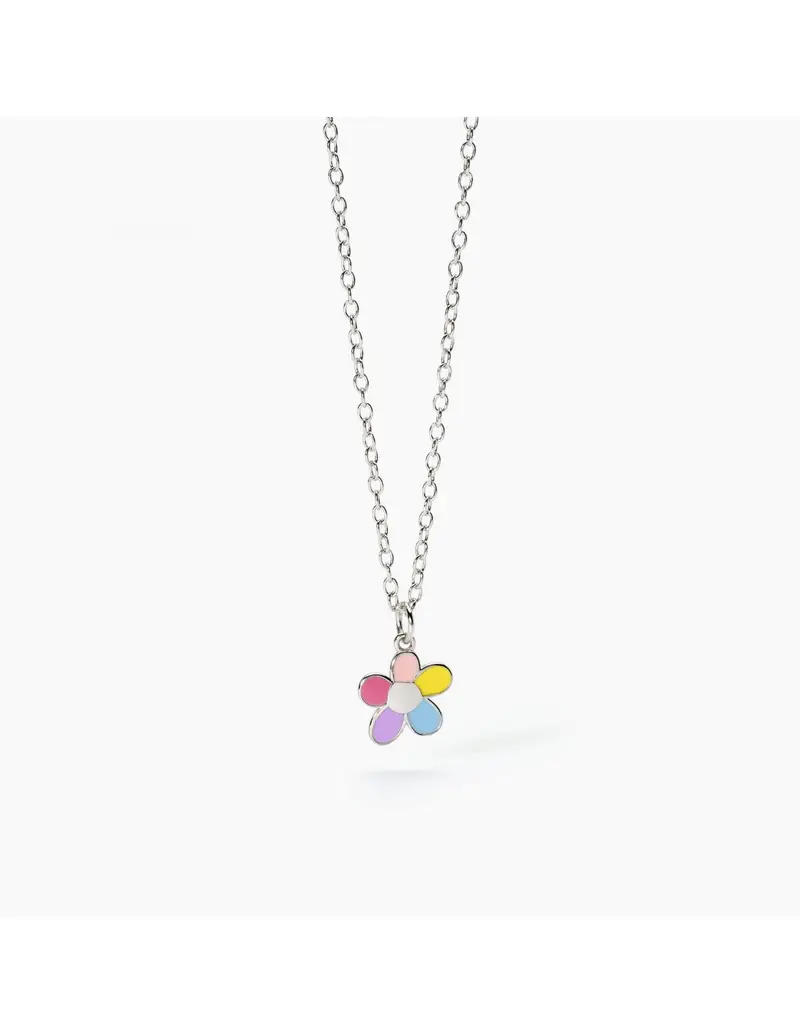 Girocollo bambina MABINA Bloom 553627 in argento con pendente fiorellino smaltato