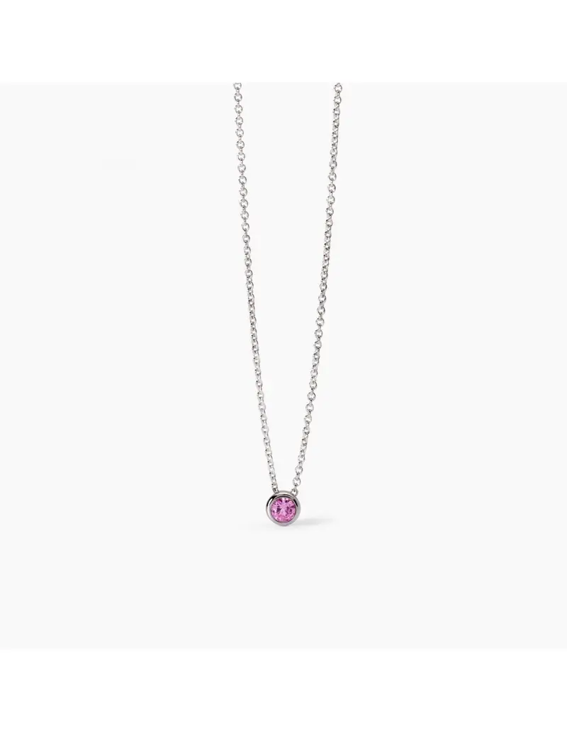 Girocollo Bambina MABINA Shiny 553722 in argento 925 con coridone rosa sintetico