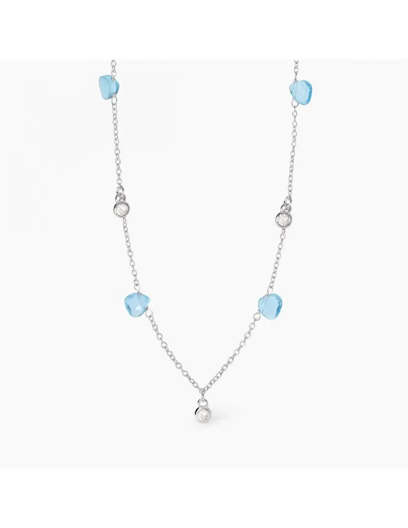 Girocollo MABINA Beauty Code 553710 in argento 925 con pendenti glass azzurro