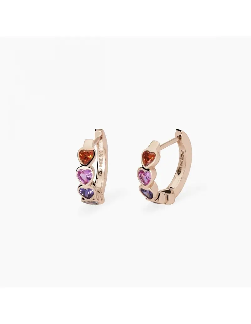 Orecchini a cerchio MABINA Pensiero Stupendo 563799 in argento 925 placcato oro rosa 18K