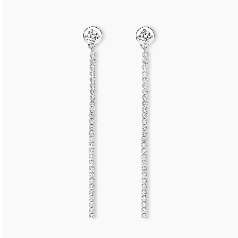 Orecchini A Lobo Con Pendente Tennis In Zirconi San Lorenzo - Mabina