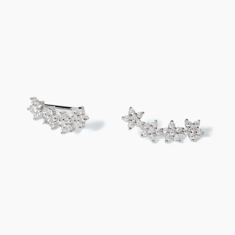 Orecchini Ear Cuff In Argento Con Stelle In Zirconi - Mabina