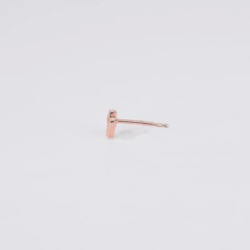 Orecchino A Forma Di Croce In Argento Rosato Con Zirconi - Mabina miniatura 2