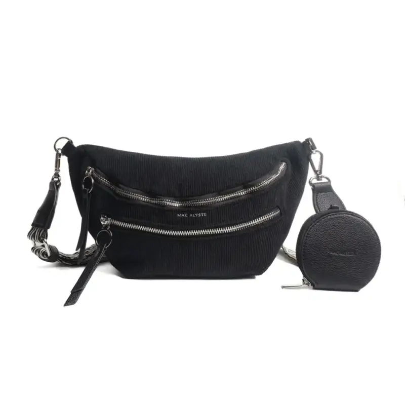 Borsa a tracolla doppia tasca in velluto donna Mac Alyster