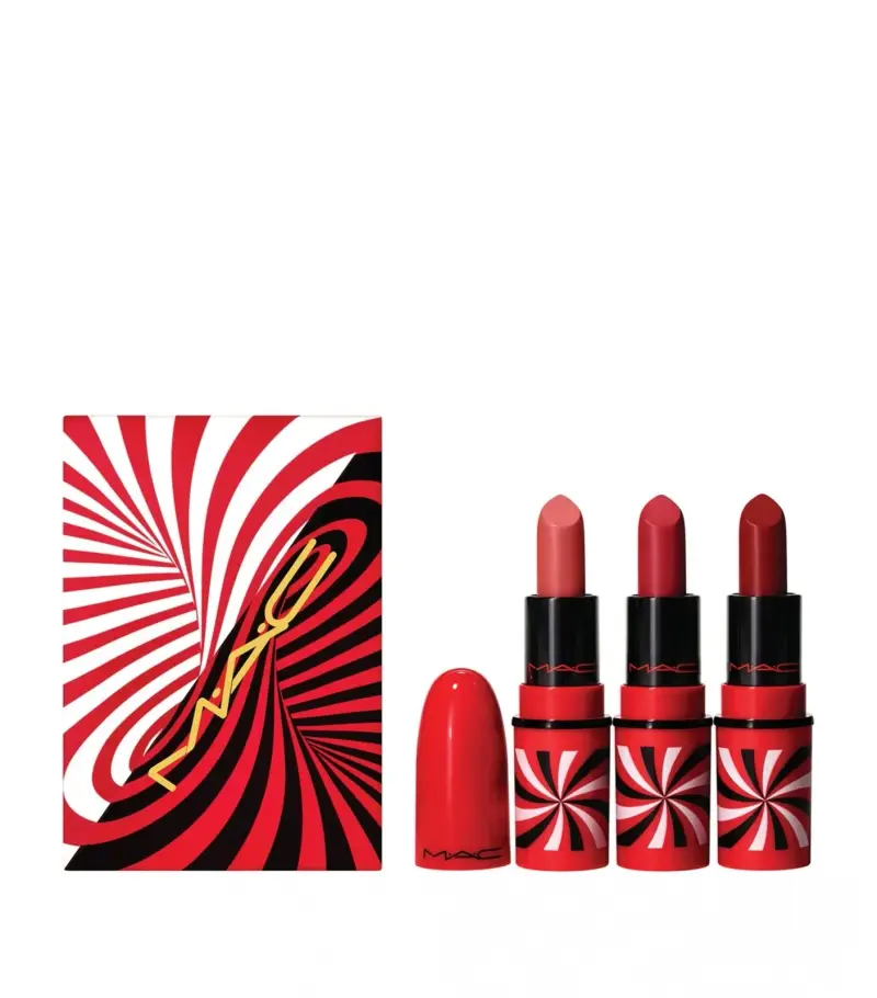 Set Tiny Tricks MAC Mini rossetto crema Awespicious 17 g + + Mini rossetto crema opaco Sleight of Grand 18 g *in miniatura
