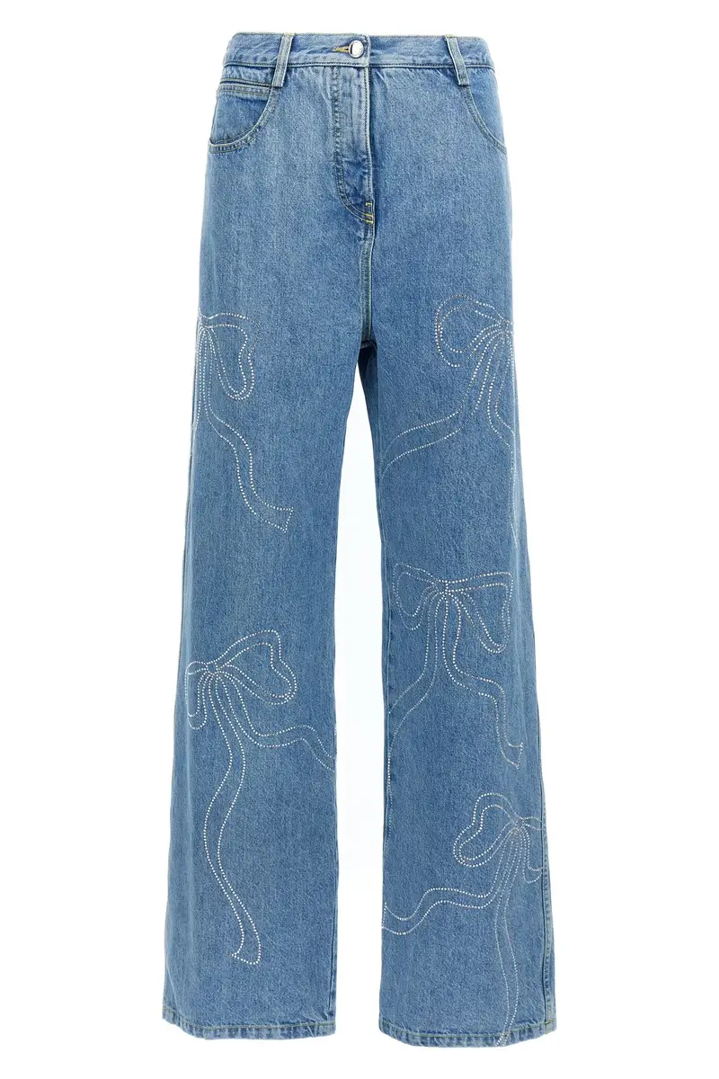 Jeans Crystal Ribbon Hot Fix Azzurro