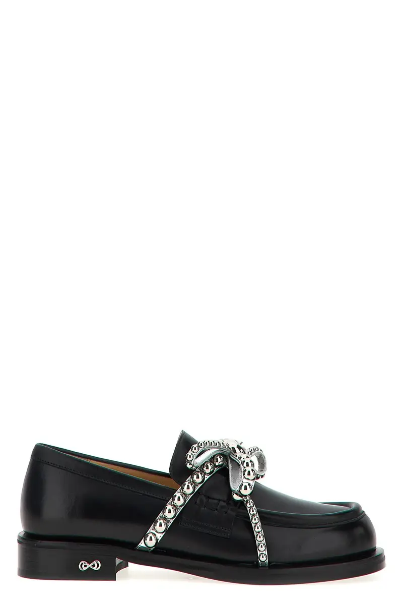 Mocassino Crystal Studs Nero