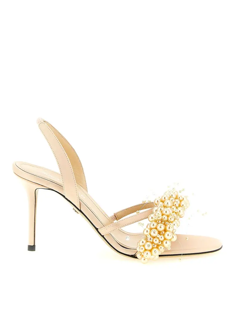 Sandali con perle galleggianti Oro