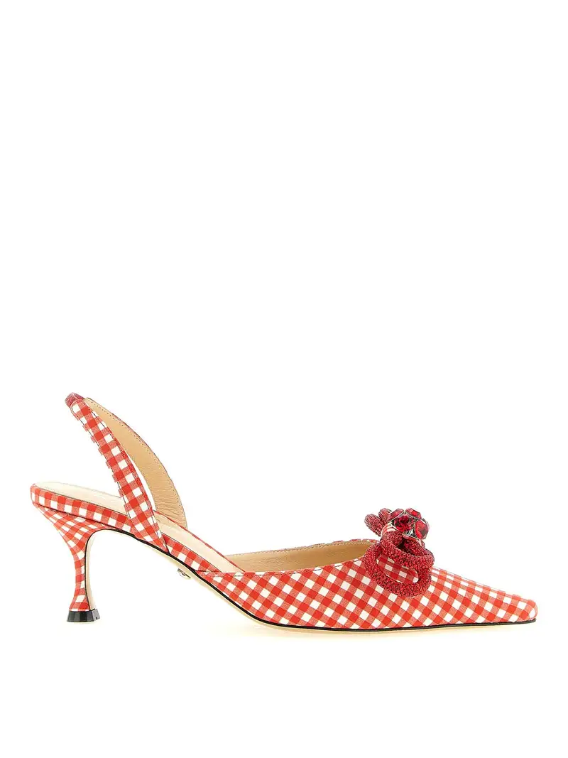 Slingback con doppio fiocco Rosso