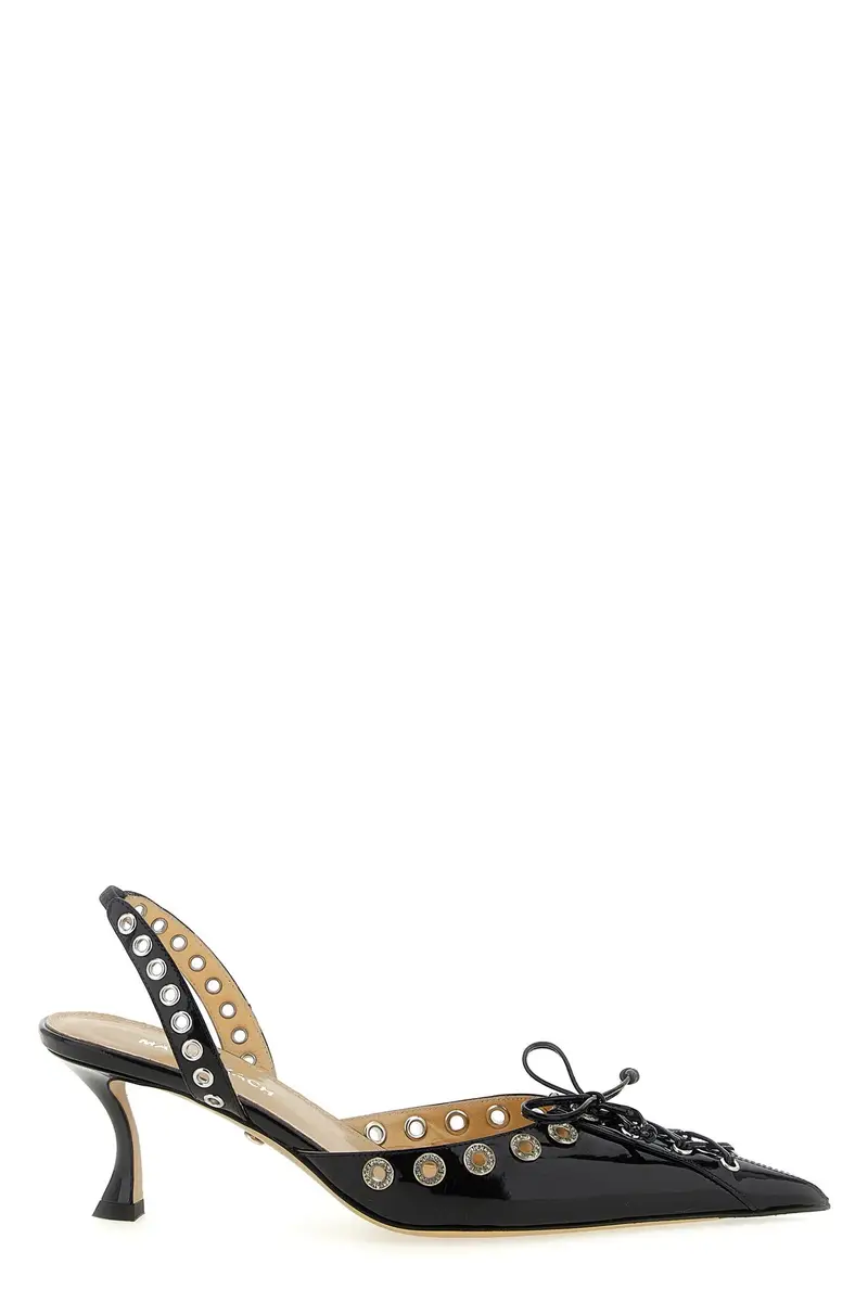 Slingback 'Crystalized Corset' Nero